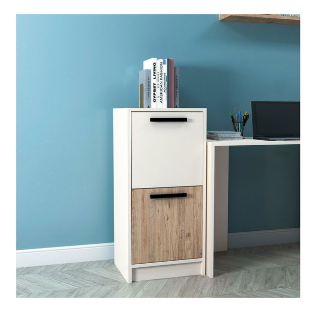 Skříňka Levipo 1 (borovice atlantická + béžová)