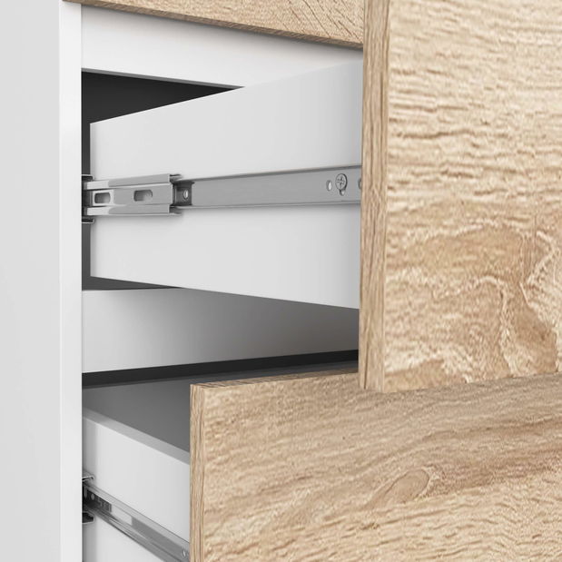 Komoda Kalista III (bílá + dub sonoma)