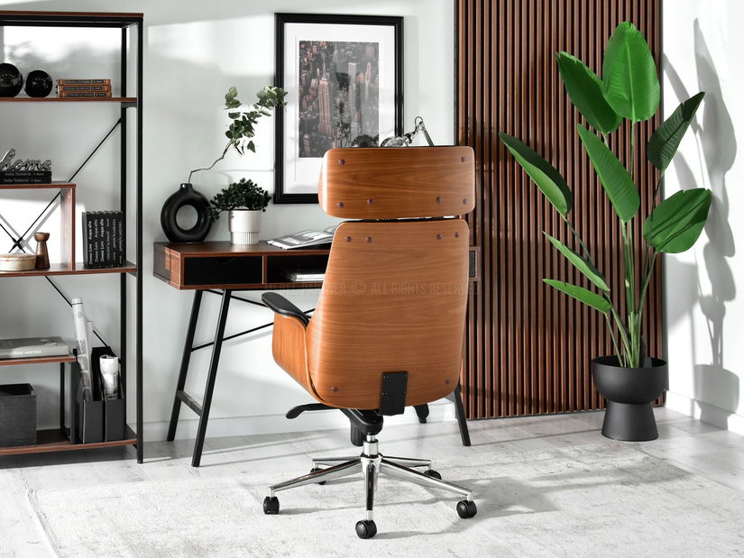 Křeslo Lionel (ořech tmavý + chromová)