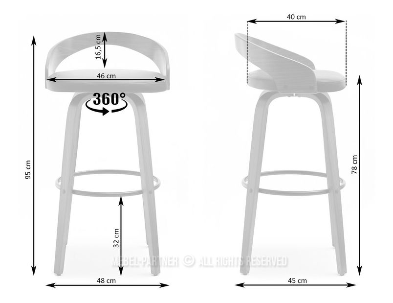 Barová židle CH38 (krémová + dub)