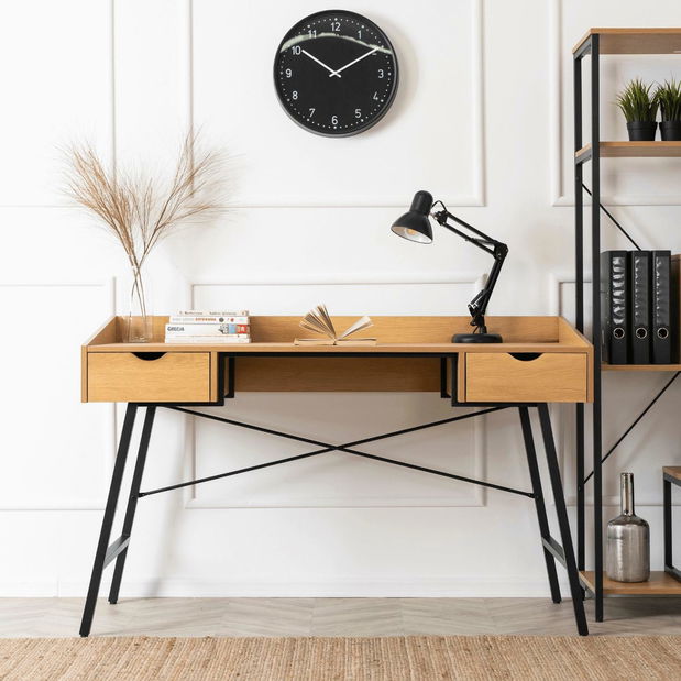 Psací stolek Igualada (dub zlatý + černá)
