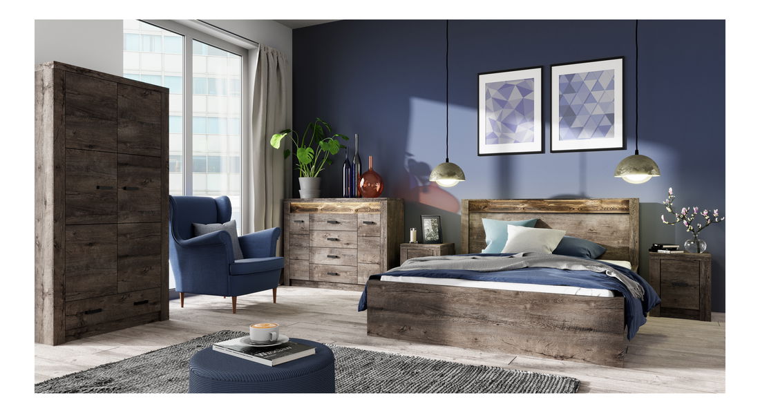 TV stolek/skříňka Indie 10 (s LED osvětlením) (jasan tmavý)