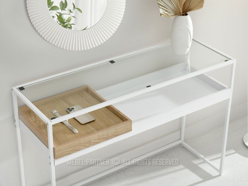 Konzolový stolek Eliash (sonoma + bílá)