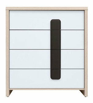 Komoda BRW Colorado KOM4S/80 (dub světlý belluno + bílá + wolfram)