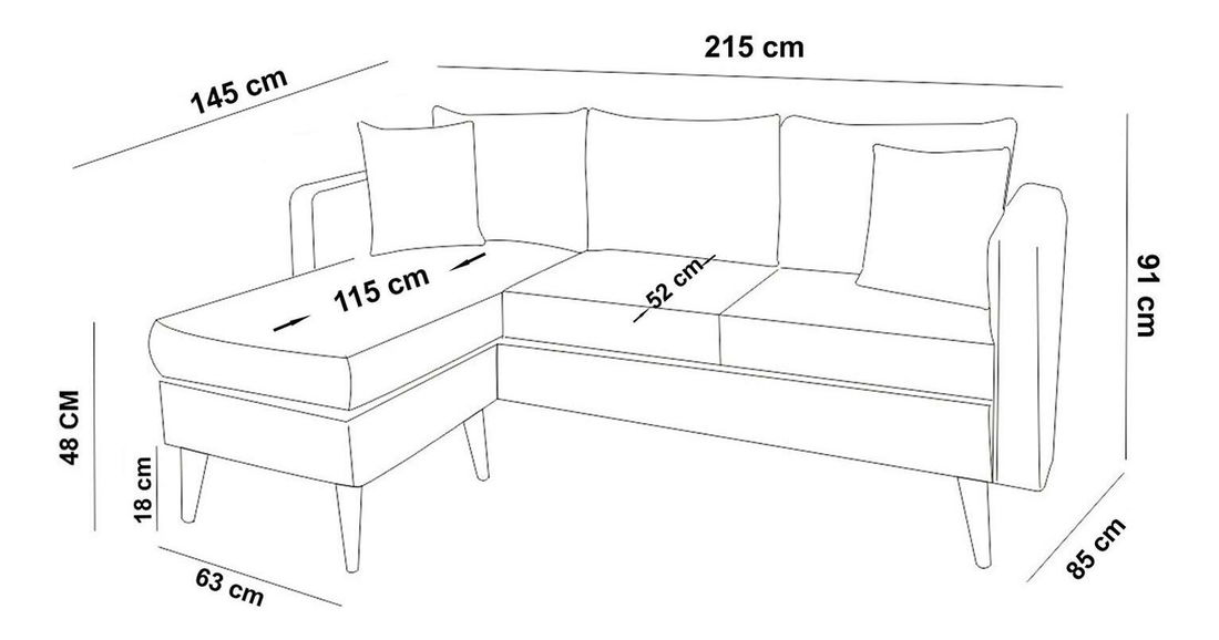 Rohová sedací souprava Sanfrisco (L) (antracit)