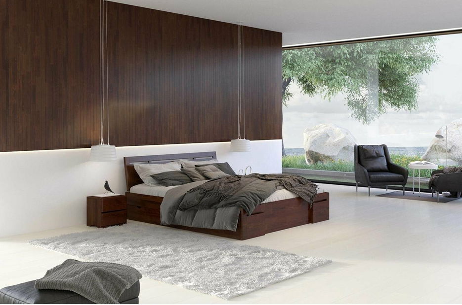 Manželská postel 180 cm Naturlig Bokeskogen High Drawers (borovice)