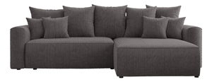 Rohová sedačka Baria (P) (šedočerná)