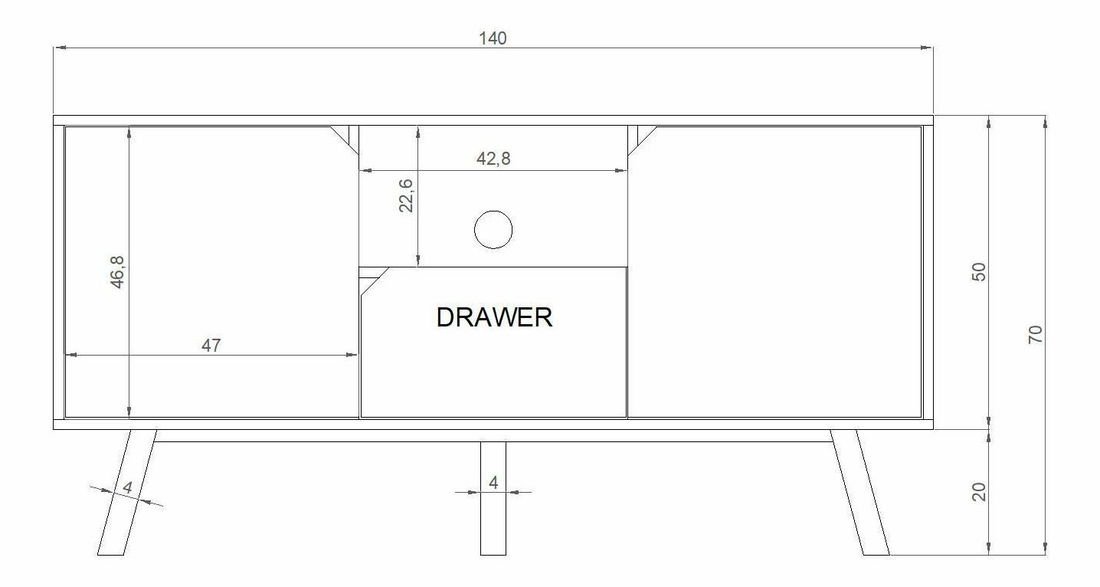 TV stolek/skříňka Tanuko (bílá + šedá)