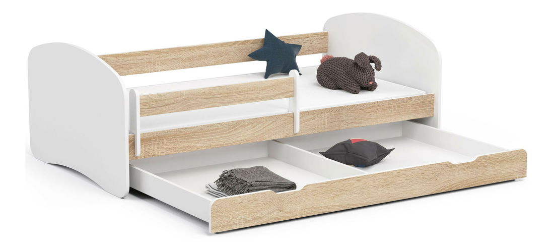 Dětská postel Pranshi III (dub sonoma) (s matrací)