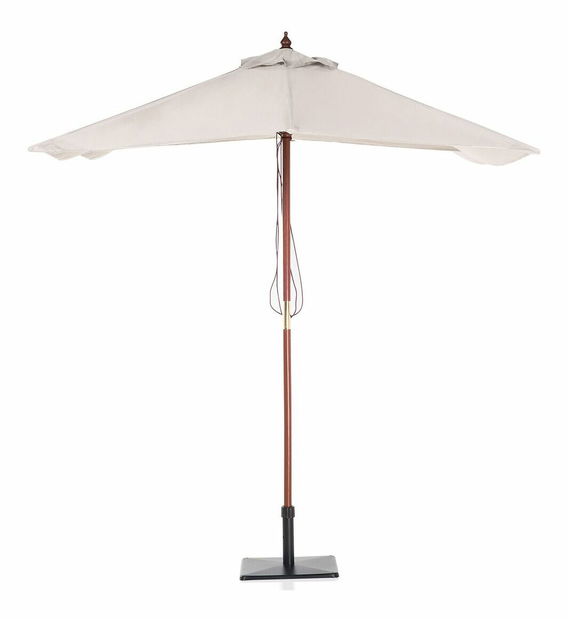 Zahradní slunečník 144 cm FLAME (dřevo) (světlobéžová)