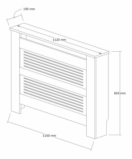 Kryt na radiátor Terminator (dub safírový + bílá)