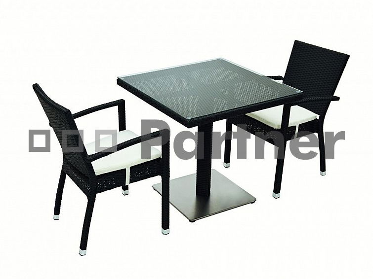 Zahradní sestava Gina 1+2 (černá) (um. ratan)