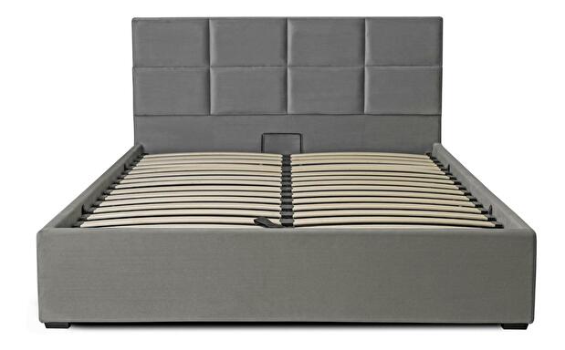 Manželská postel 160 cm Moviles (šedá) (s roštem) (s úl. prostorem)
