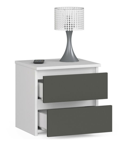 Noční stolek Cleania CL2 (bílá + šedá)