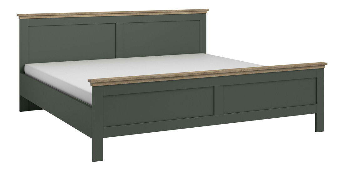 Manželská postel 160 cm Elvina S ZJU31 (zelená + dub lefkas tmavý)