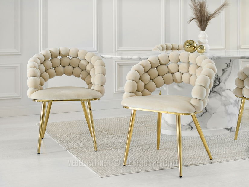 Židle Lulish (krémová + zlatá)