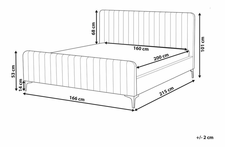 Čalouněná postel 160x200 cm Laraine (růžová) (s roštem)
