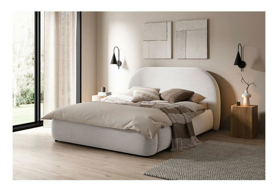 Manželská postel 180 cm Olivo P (s roštem) (s úl. prostorem) (bílá + černá)