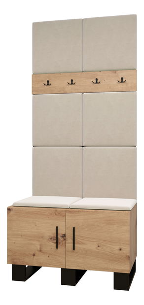 Předsíňová sestava Amanda 4 (dub artisan + béžová)