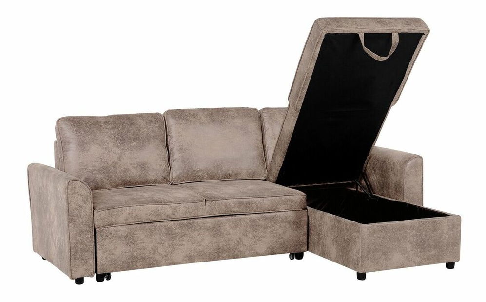 Rohová sedací souprava Närpes (hnědá) (s úl. prostorem) (P) *výprodej