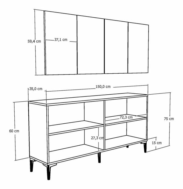 Skříňka Orino (antracit)