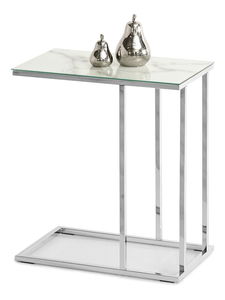 Konferenční stolek Vasho (bílá + chromová)