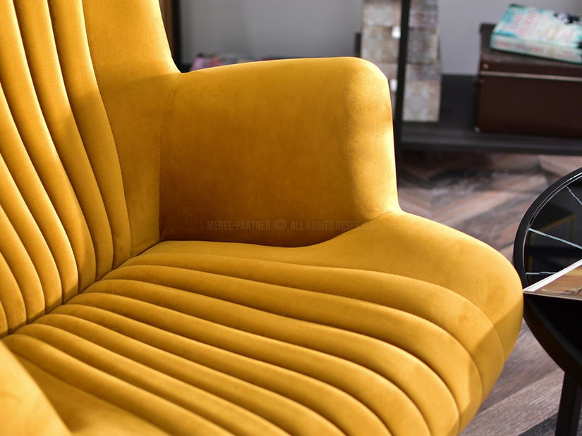 Relaxační křeslo Elesenta (medová + černá)