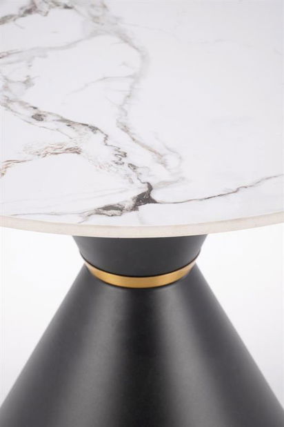 Konferenční stolek Gorro S (bílý mramor + černá)