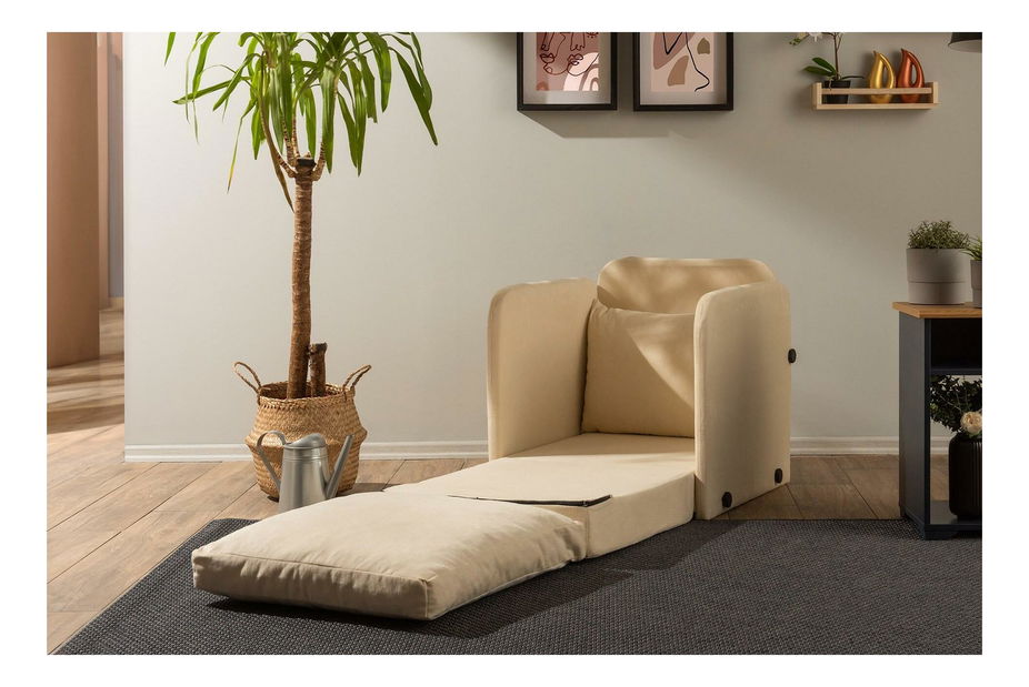 Rozkládací křeslo Sagoretti (krémová)