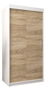 Šatní skříň 100 cm Toki (Bílá matná + Dub sonoma)