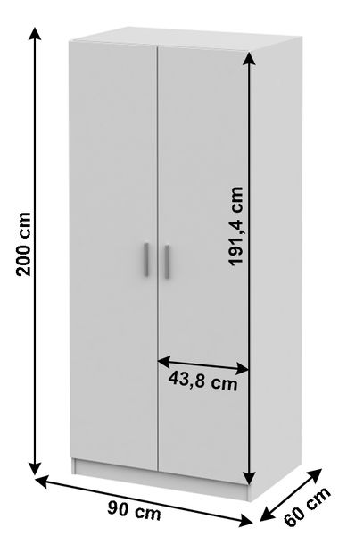 Šatní skříň Izetta Typ 4 (bílá)