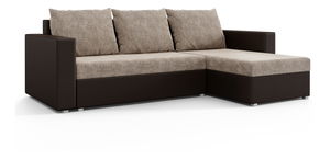 Rohová sedací souprava Hagoo (hnědá + slabohnědá) (P)