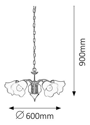 Lustr Rafaella 7245 (chromová + opálové sklo)