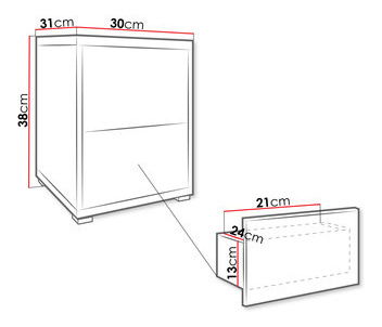 Noční stolek Alkyra AK8 (kašmír)