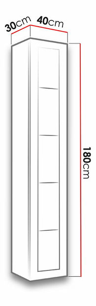 Vitrína 180 sklo Zylia (černá + dub wotan) (osvětlení LED bílé)