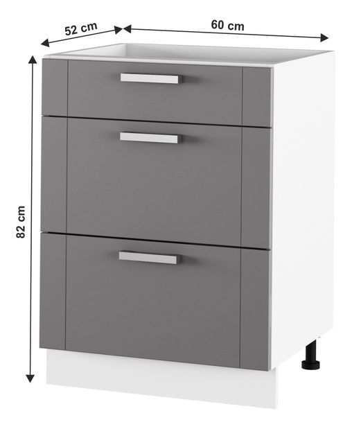 Dolní kuchyňská skříňka Janne Typ 57 (tmavě šedá + bílá)