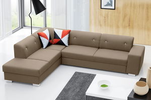 Rohová sedací souprava Dia (světle hnědá) (L)