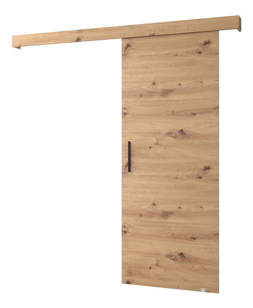 Posuvné dveře 90 cm Sharlene I (dub artisan + černá matná + černá)