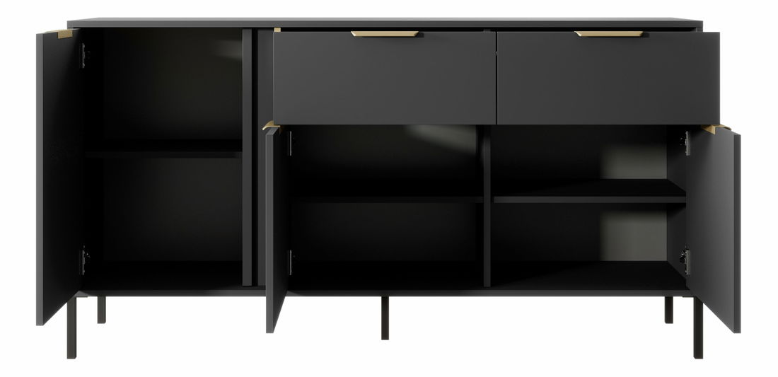 Komoda Lyran 3D2S (antracit + zlatá)