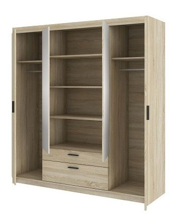 Šatní skříň se zrcadlem Elanor IV (dub sonoma)