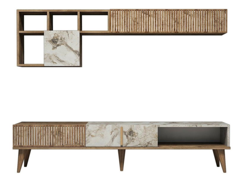 Obývací stěna Millano (Ořech + Bílá)