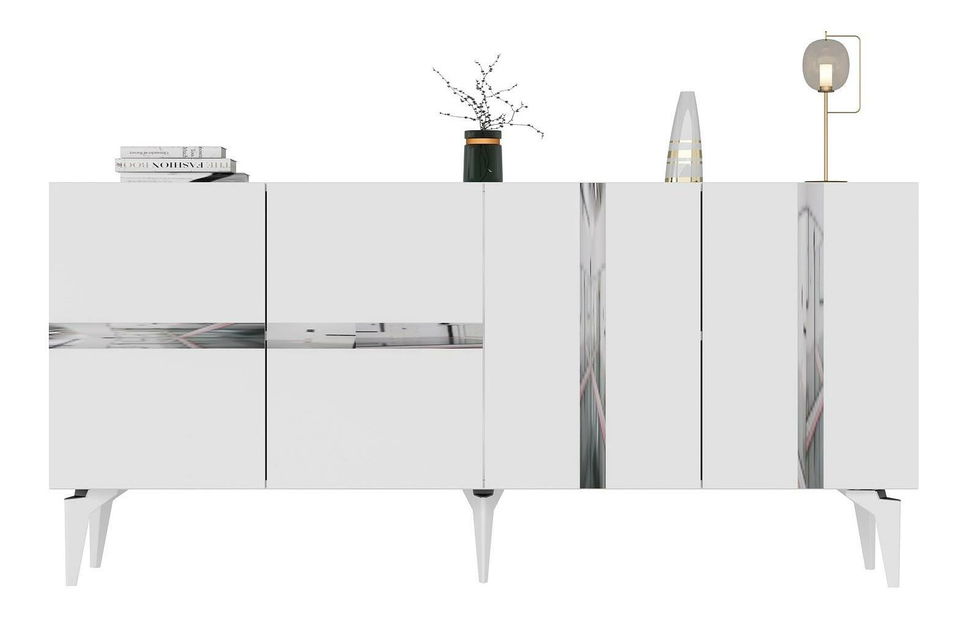 Skříňka Vekika 1 (bílá + stříbrná)