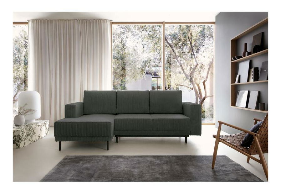 Rohová sedací souprava Rodriguez mini (L) (šedá + černá)