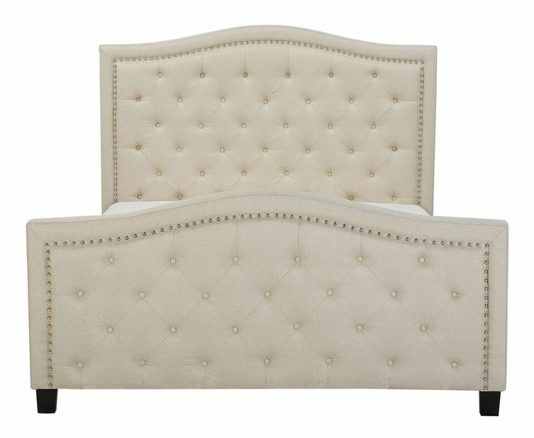 Manželská postel 160 cm AURORA (s roštem) (béžová)