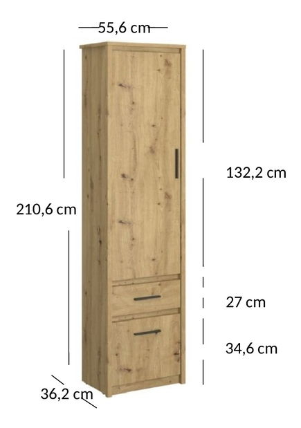 Regál Andra 2D1S (dub artisan)