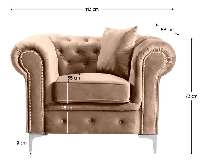 Luxusní křeslo Rikaro (velvet 28) 