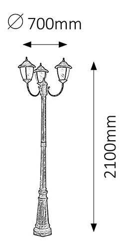 Venkovní svítidlo Madrid 8379 (antická zlatá + rýžové kamenné sklo)