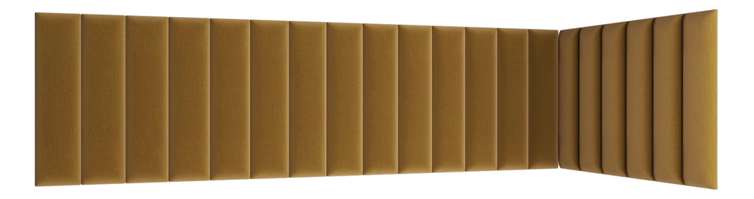 Set 20 čalouněných panelů Quadra 210x90x60 cm (hořčicová)