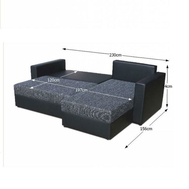 Rohová sedací souprava Kimber (černá) (P)