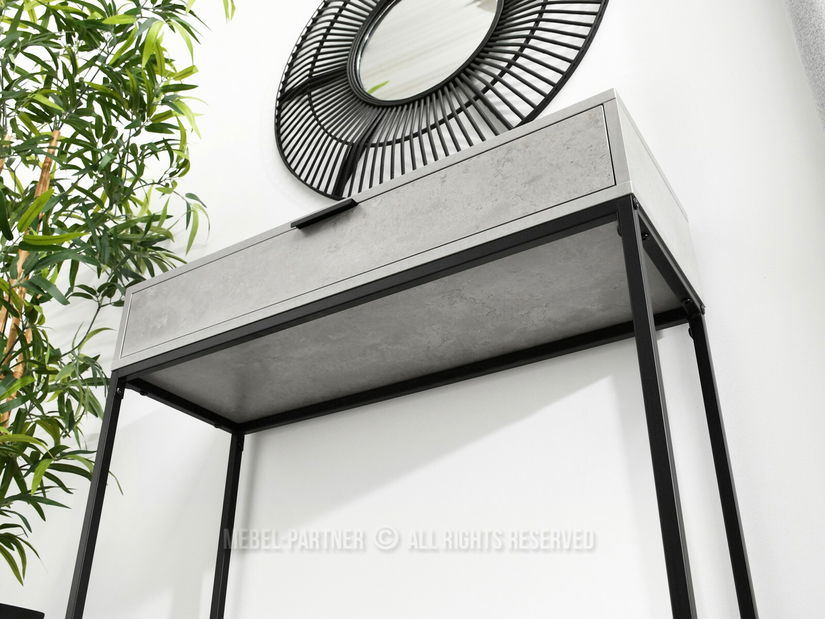 Konzolový stolek Norma M (beton + černá)